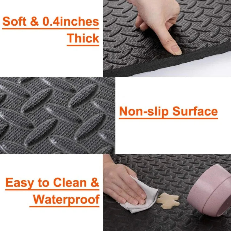 1-16Pcs 30*30cm Sports Gym Mat, Eva Foam Mats for Floor Leaf Grain