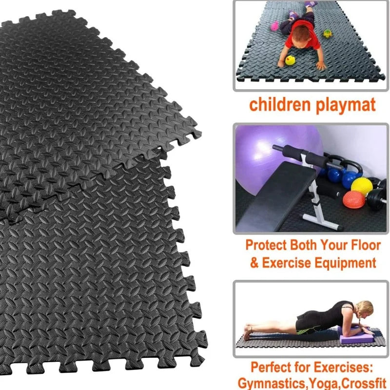 1-16Pcs 30*30cm Sports Gym Mat, Eva Foam Mats for Floor Leaf Grain